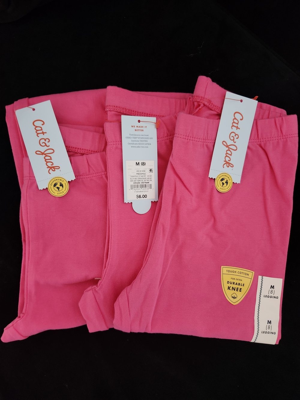 Cat & Jack Hot Pink Girls' Leggings‎ 3-Pack